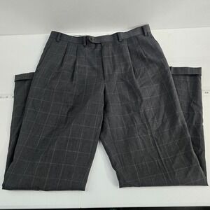 Lauren Ralph Lauren dress pants plaid gray 38x34 wool mens 7106